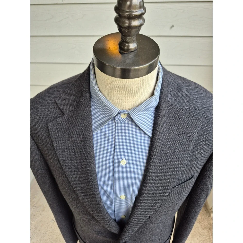 Suitsupply E. Thomas Havana Pleated HL int Wool Sport Coat Grey Slim Cut 42R 44R